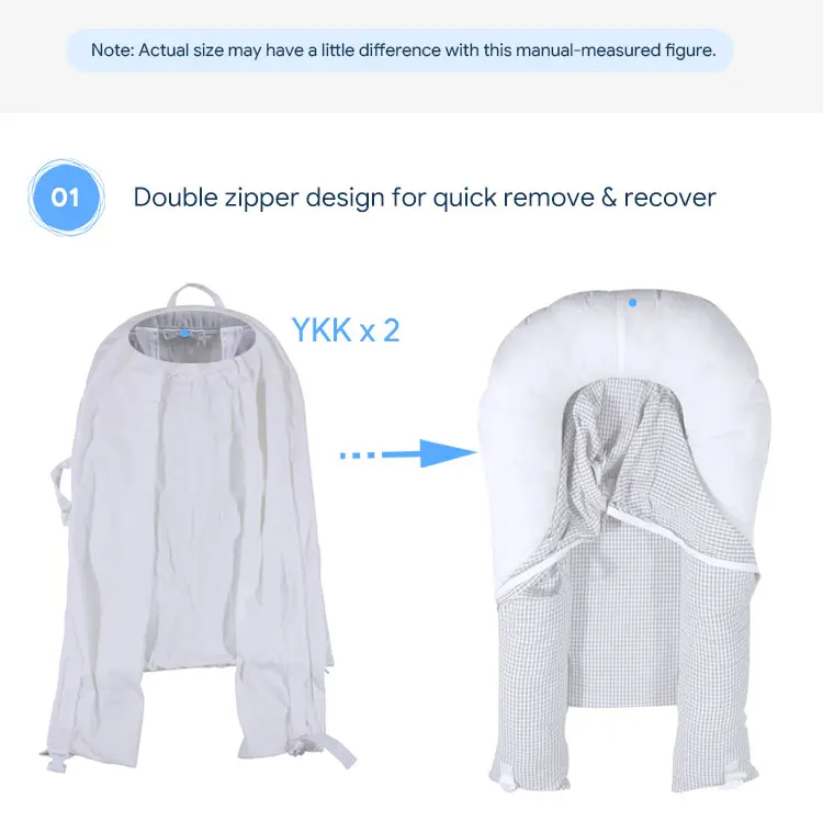 0-3 Years Travel Breathable Hypoallergenic Co-Sleeping Baby Lounger Bassinet