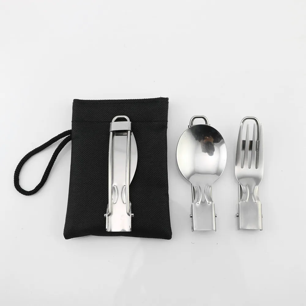 Folding Portable Stainless Steel Foldable Collapsible Cutlery Set - Buy ...