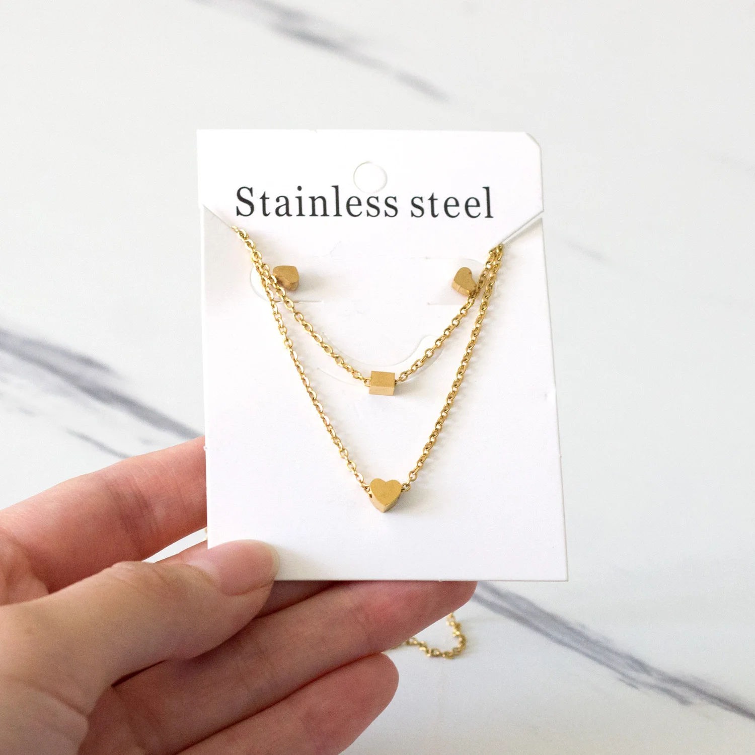 Fashion Stainless Steel 18K Gold/Silver Plated Pendant Necklace 