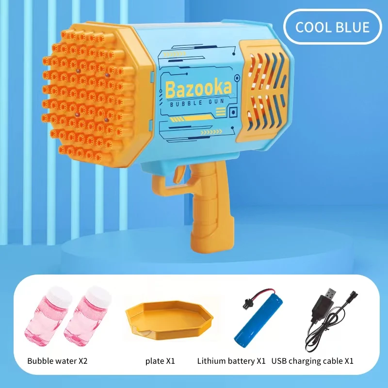 69 Holes Bubble Gun Machine Bazooka Bubble Gun Rocket Electric Bubble
