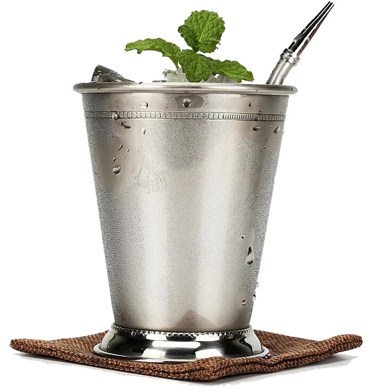 Custom Nickel Plated Beautifully Beaded Trim Edging Cup 12 Oz Moscow Mule Mint Julep Cup