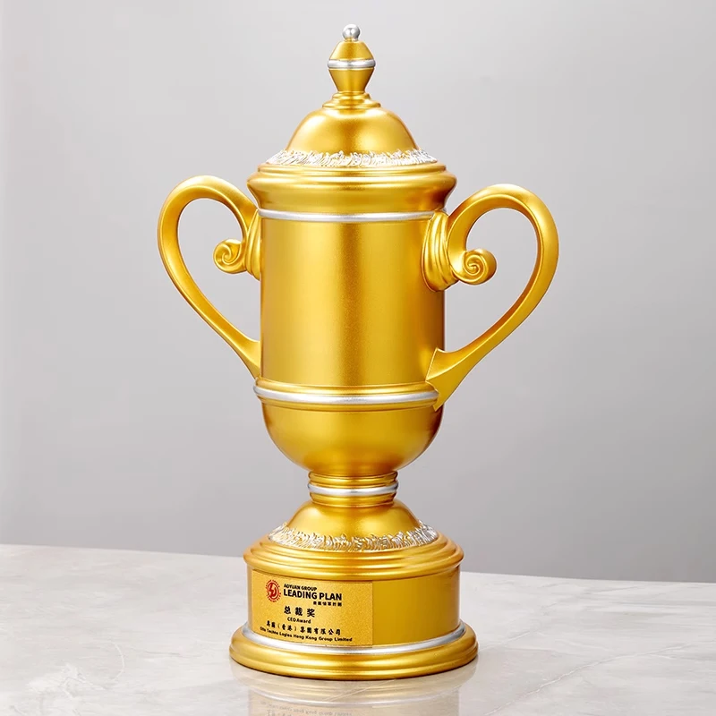 Customizable Gold Silver Bronze Champion Cup Resin Trophy for Sports Competitions and Academic Trophy Souvenir Gifts supplier