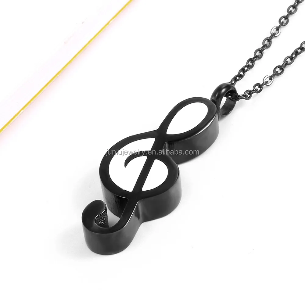 High Quality Music Note Symbol Top Screw Opening Cremation Urn Pendant