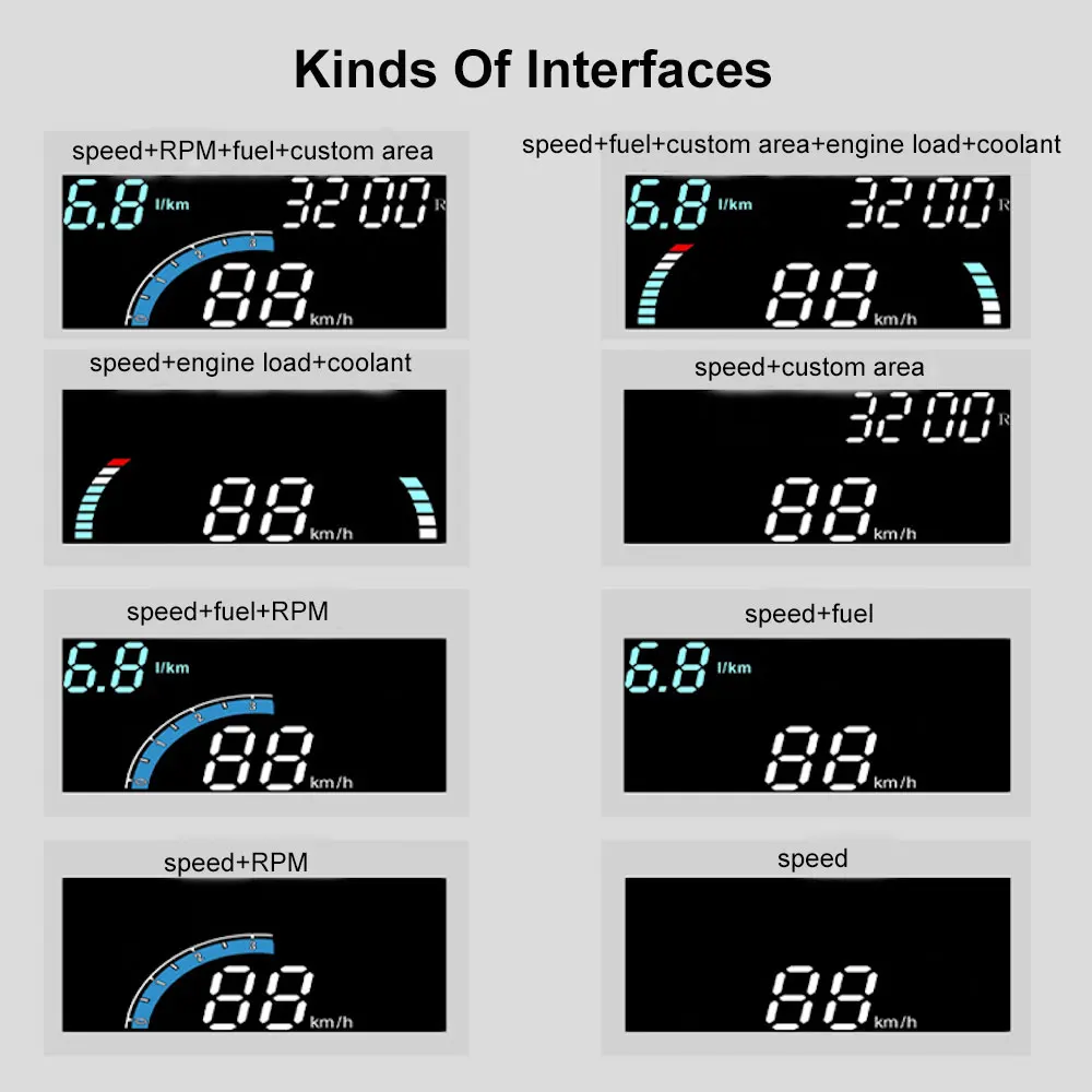 VJOYCAR Obd Car Electronics Hud Display Car Speedometers Overspeed Warning hud V200 Speedometer Head Up Display