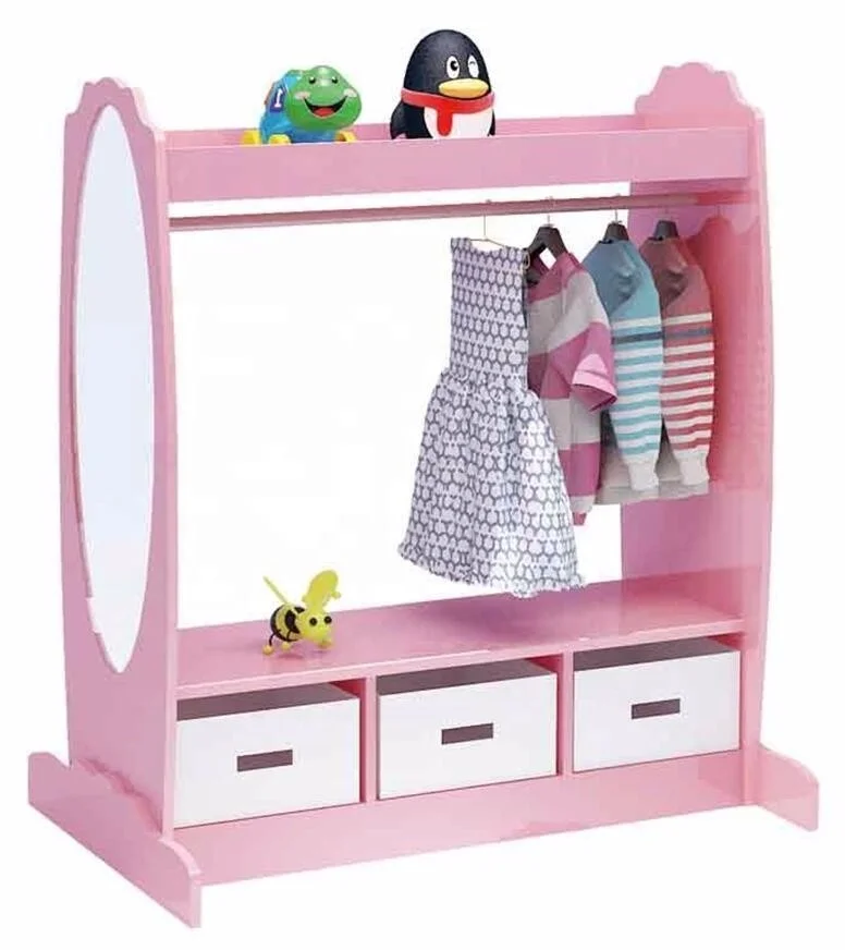 Kids Costume Rack Dress Up Wardrobe With Mirror And Toy Bins Buy