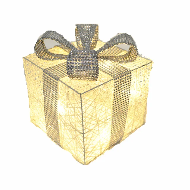 Decorative lit fiberglass gift box with snowflake design Set Of 3 Led Lighted Decoration Holiday Christmas Gift Boxes - Buy Gift Boxes,Led Lighted,Home