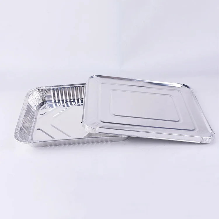 Buy Custom Printing Logo Disposable Rectangular Aluminum Foil Food Takeaway  Container With Paper Lid from Guangzhou Tia Trade Co., Ltd., China