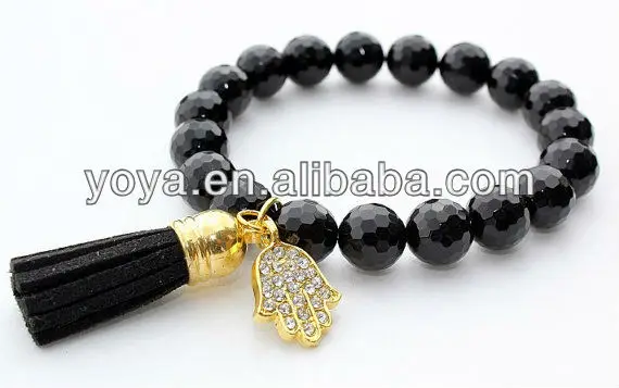 Gold Cube Beads Ethnic tassel bracelet,tassel beaded bracelet.jpg