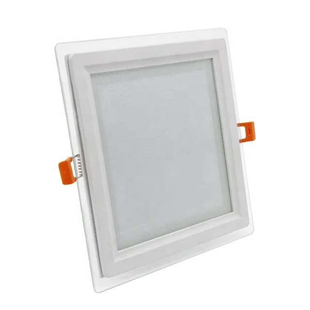 Modern smd led light panel suspended lighting 6w 12w 18w square recessed ceiling glass led light panel