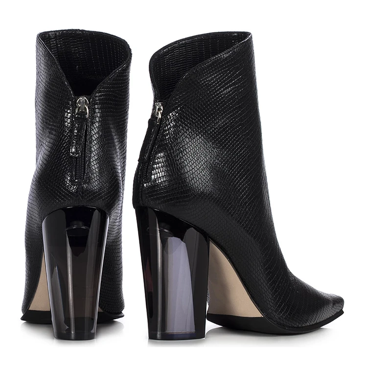 Fashion High Heel Ankle Boots Clear Heel Ankle Boots Clear Heel Ankle