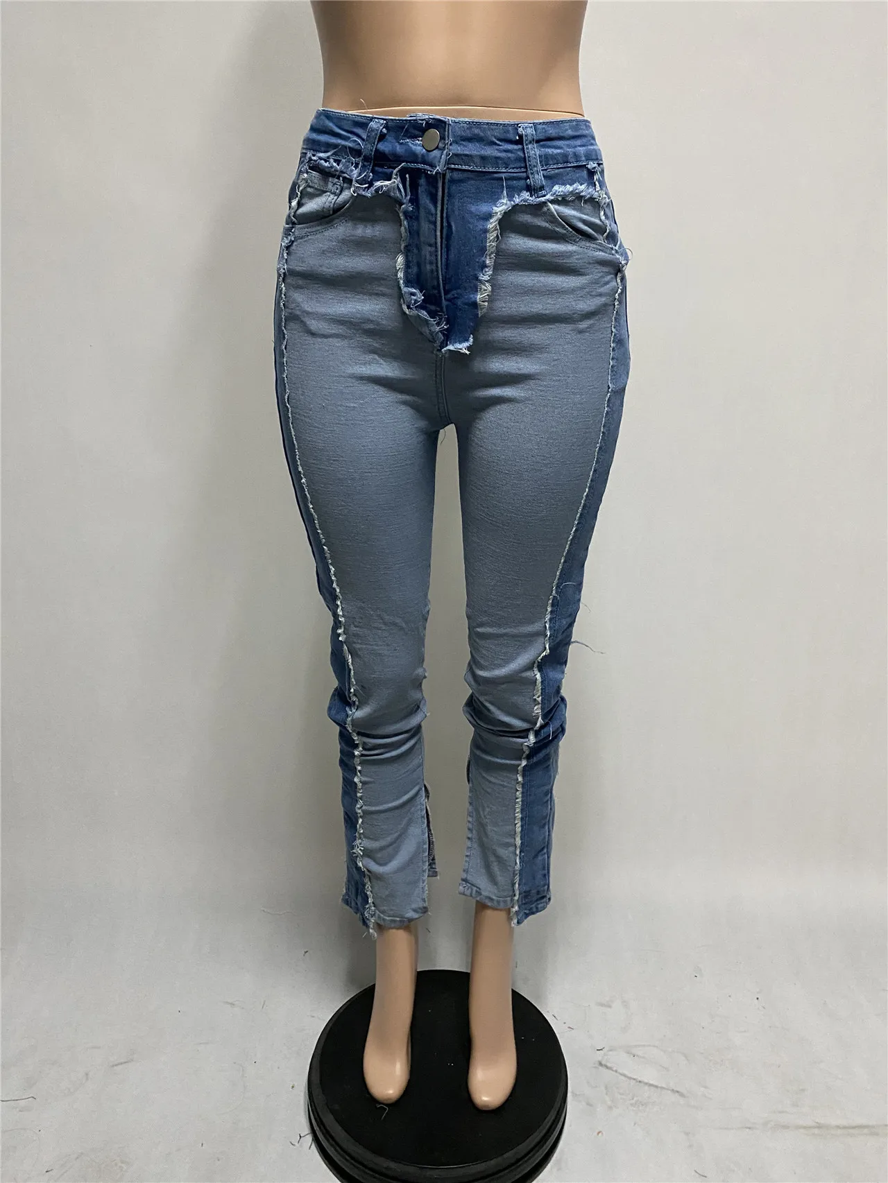 Women's 2021 Stacked Jeans Custom Reversed High Waisted Bell Bottom