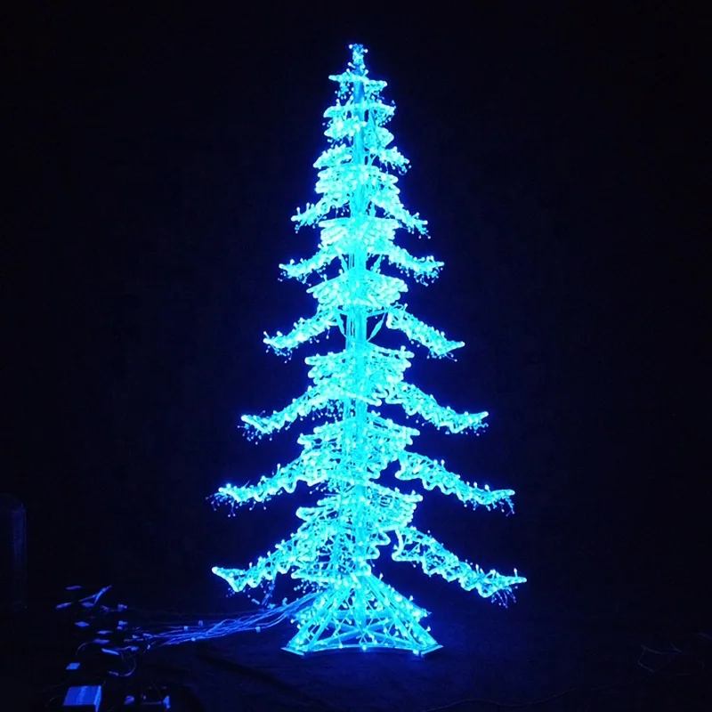 customized outdoor decoration rope light 3d artificial color changing rgb christmas led tree light