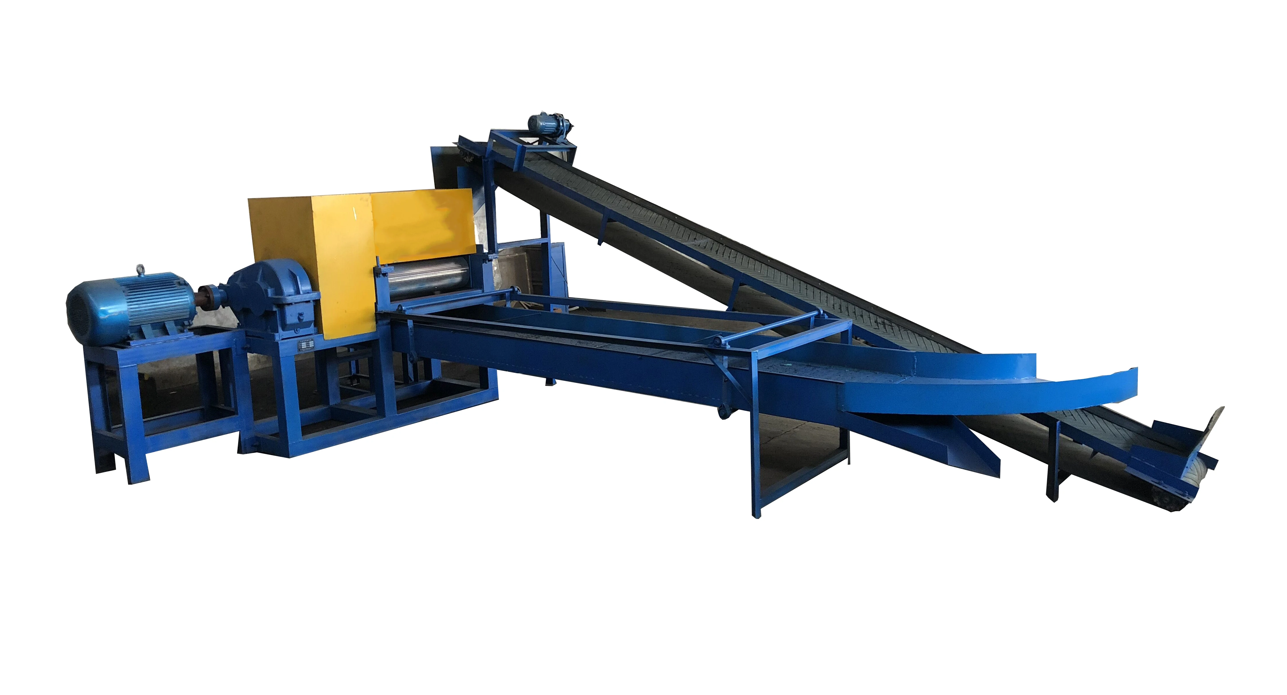 automatic whole production line for waste tire rubber recycling, shredding and granulation machinery and equipment