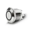 LED Push Button 19 mm Flat Stainless Steel Button with Ring Coloured Illuminated and Screw Contacts, Waterproof