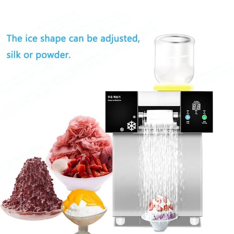 Air Cooled Shaved Snow White Soft Ice Cream Machine Korean Bingsu Slush Machine Snow Ice Machine