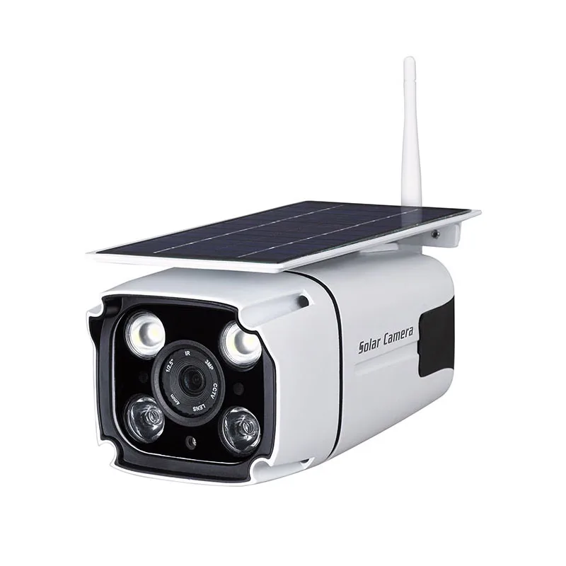 Outdoor Wireless Wifi Security Ip Camera With Sd Card Slot Solar Panel
