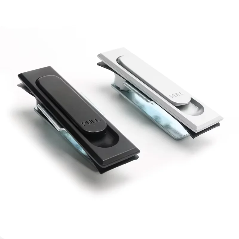 MS717-2 Black Matte Electric Cabinet Lock Flat Lock Handle 6000 Series Rotation Distribution Box Cutting Service Included manufacture