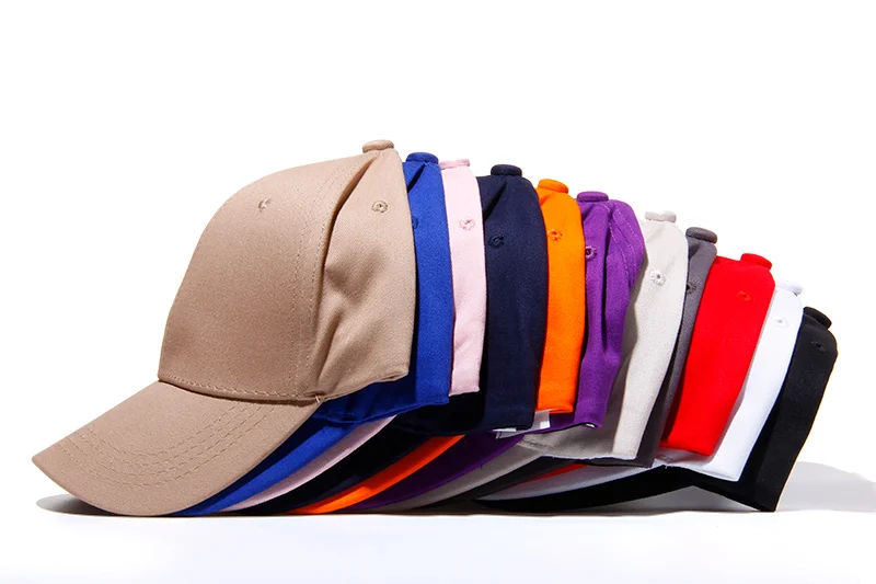 Custom Logo Blank Plain Cotton Baseball Caps 6 Panel Dad Hats Colorful