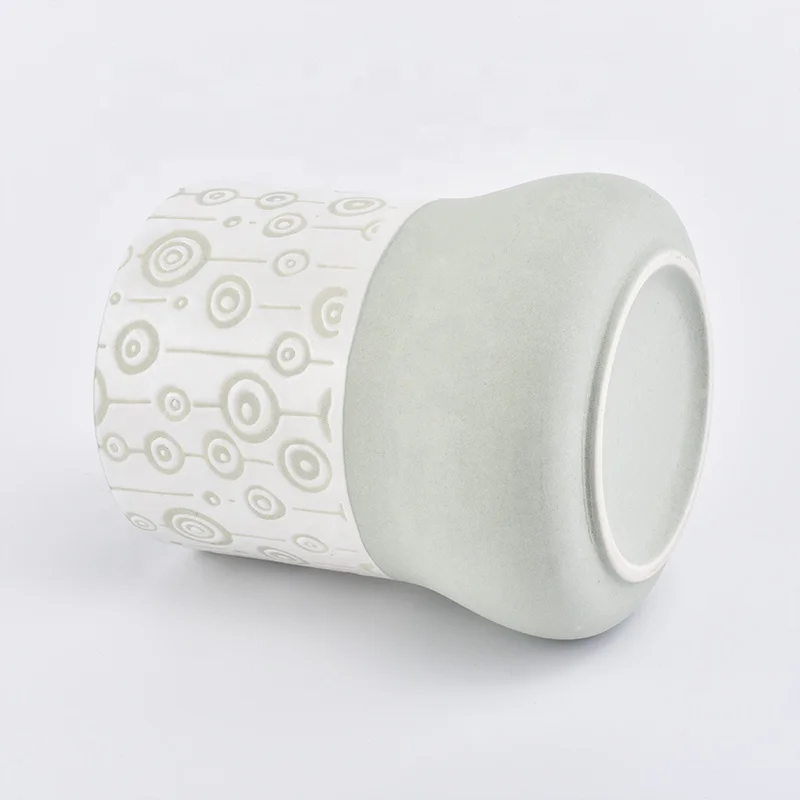 Personalized green glazed candle votive holder church ceramic jar wedding decoration in bulk