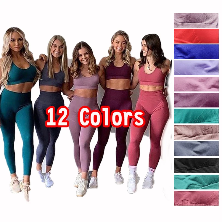 

Activewear Two Piece Set Women Seamless Yoga Leggings And Bra Camouflage Fitness Sports Gym Workout Yoga Set, Customized colors