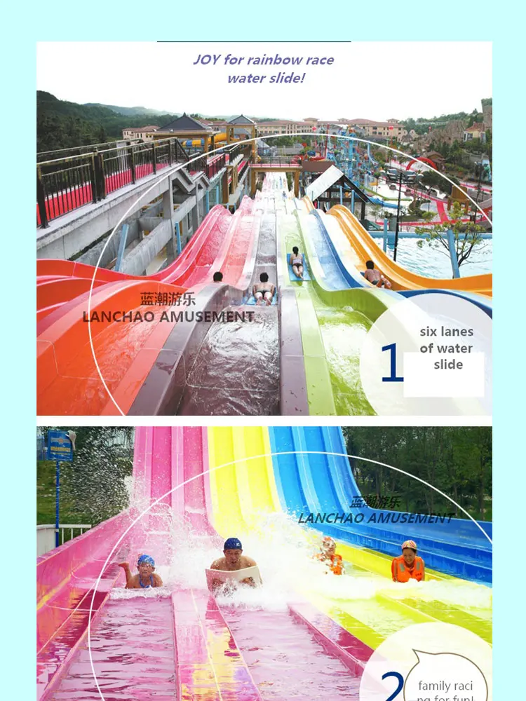ISO9001 Certified Water Slide with 12 Months Warranty and 12 Years Working Life for Amusement Parks