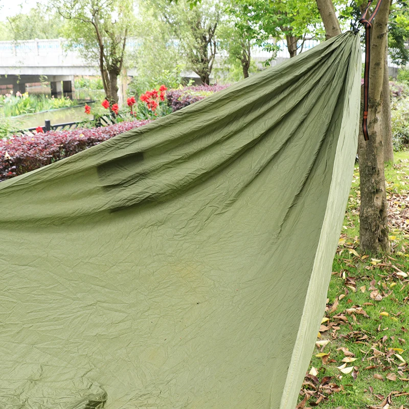 户外野营旅游橄榄绿超轻军事战术便携式睡床降落伞尼龙吊床