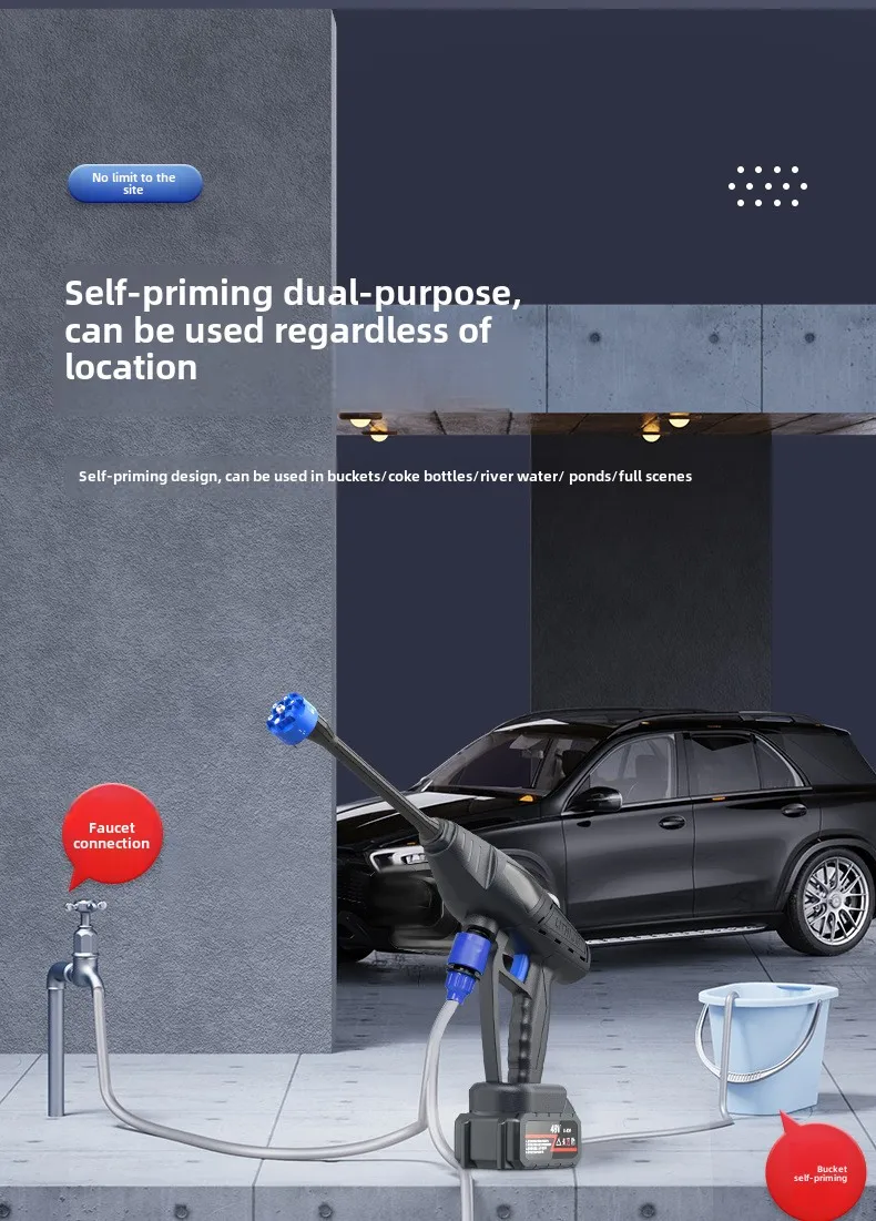 MDHL Exclusive High-Pressure Portable Wireless Charging Car Washer Gun Tool Kit New Portable Wireless Charging Car Spray Gun