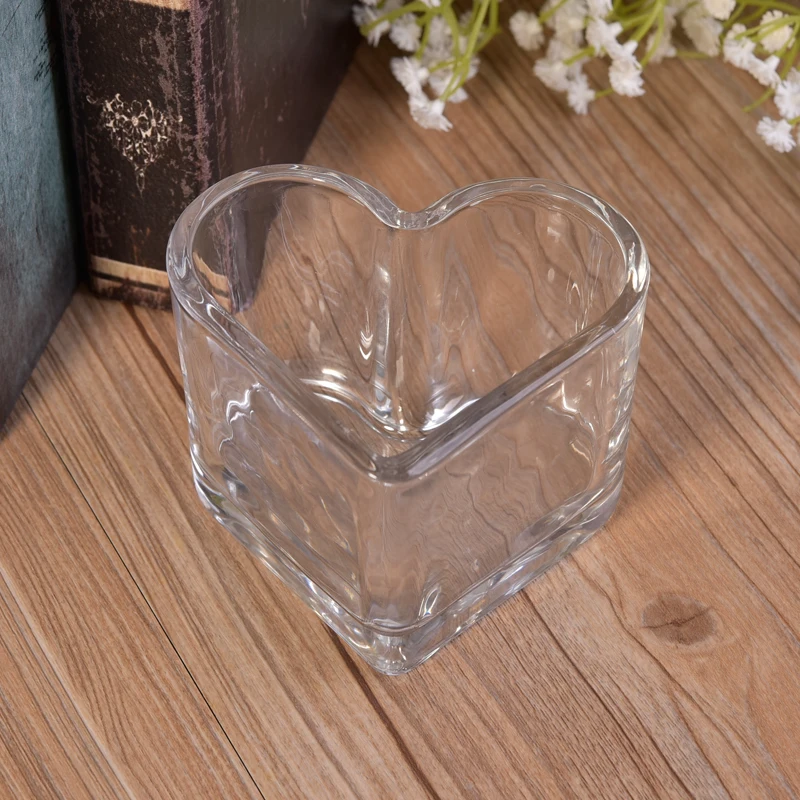 Wholesales Heart Candle Jars Glass Valentine Candle Holders Home Decoration