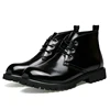 Wholesale high quality cow leather upper custom LOGO ankle men boots shoes for casual