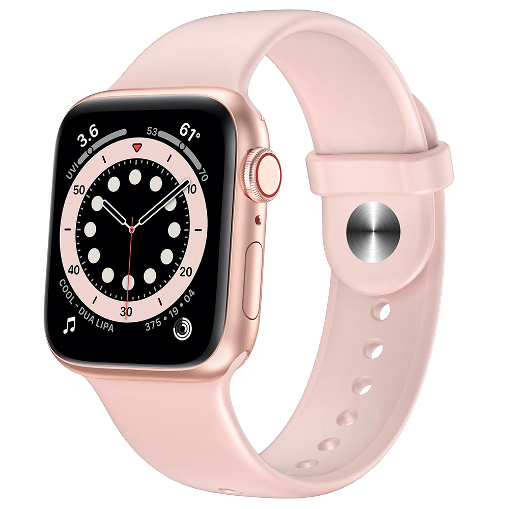 Cinturini In Silicone Per Apple Watch Serie Iwatch 7 Se 6 5 4 3 2 1  Cinturino 38mm 42mm - Buy Cinturini Per Orologi,Vigilanza Della Fascia Del  Silicone,Smart Watch Band Product on Alibaba.com