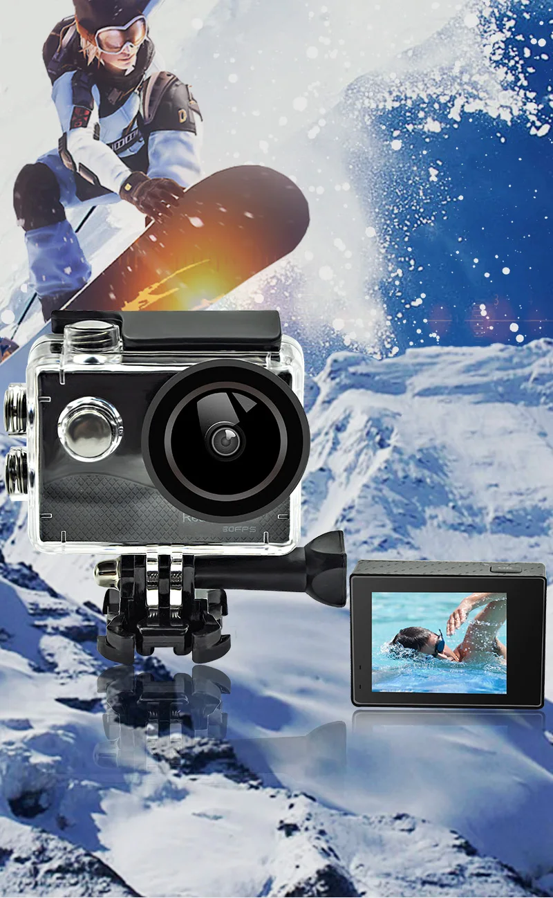Hottest outdoor real 4k 30 fps ultra hd 2.0 inch wifi 4k waterproof action camera