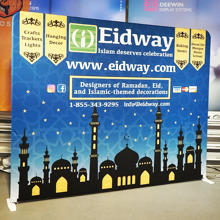 8ft 10ft Straight Curved Trade Show Booth Display Backdrop Stand