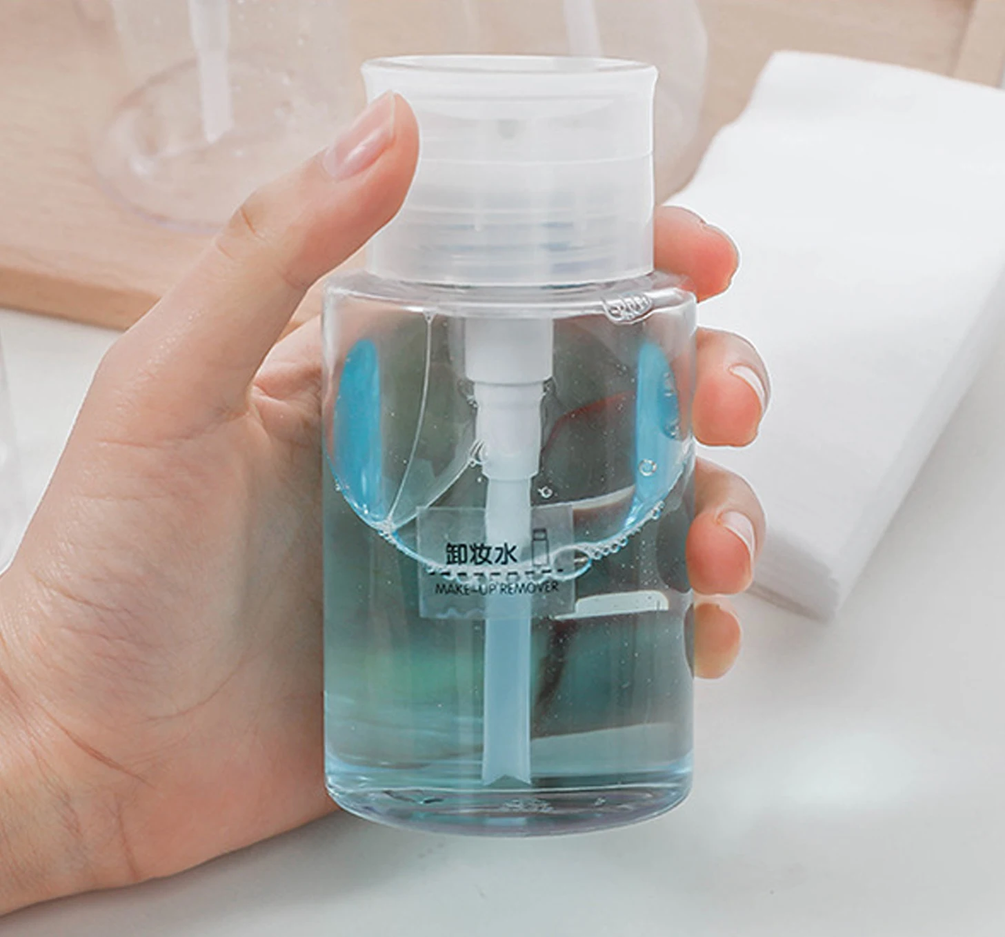 Clear 120ml 150ml 200ml 300ml Makeup Remover Bottle Cosmetic Packaging Nail Polish Removing