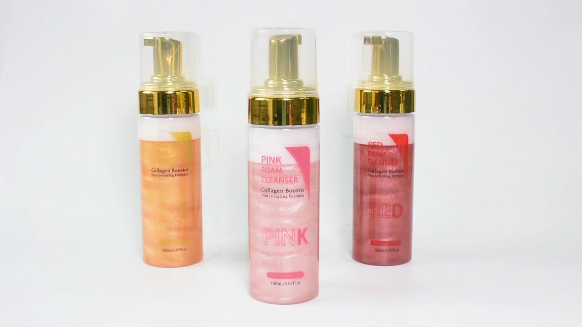 label moisturizing deep cleaning foaming collagen booster pink