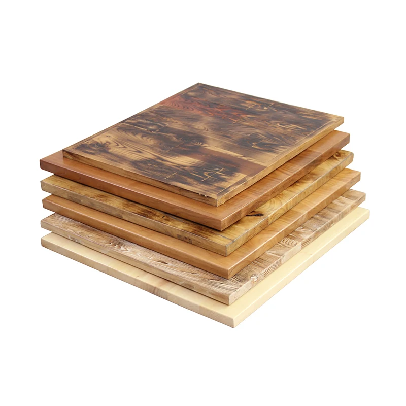 Industrial Style Restaurant Cafe Shop Solid Wooden Table Tops Bordered