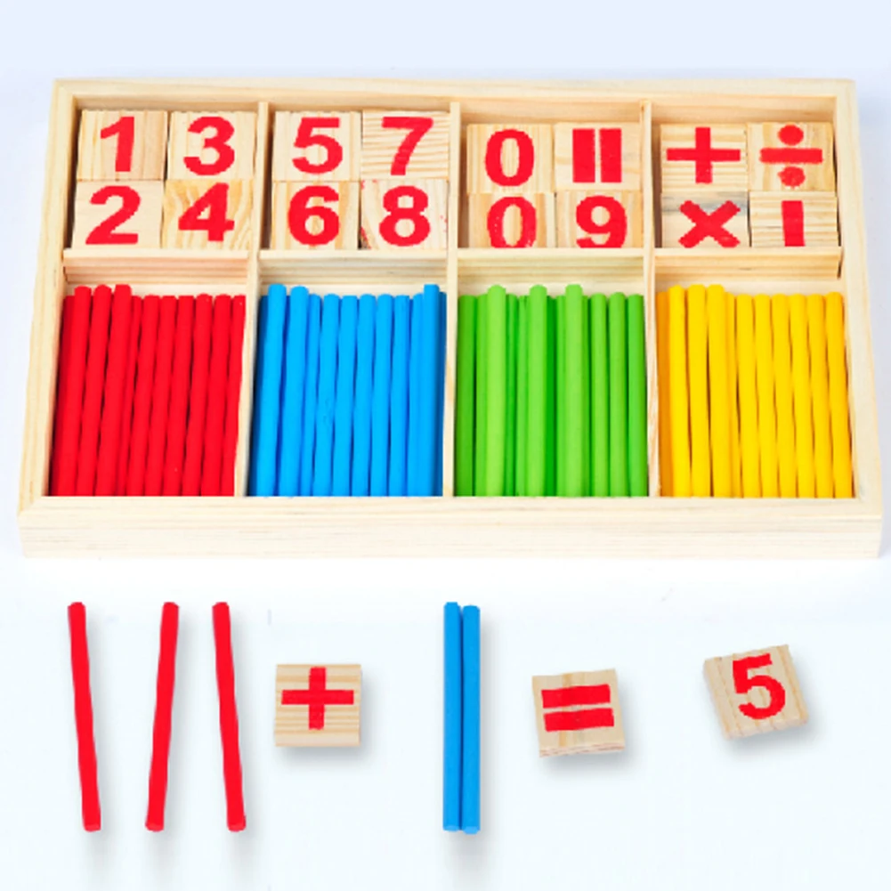 Colorful Bamboo Counting Sticks Baby Toy Montessori Teaching Aids ...