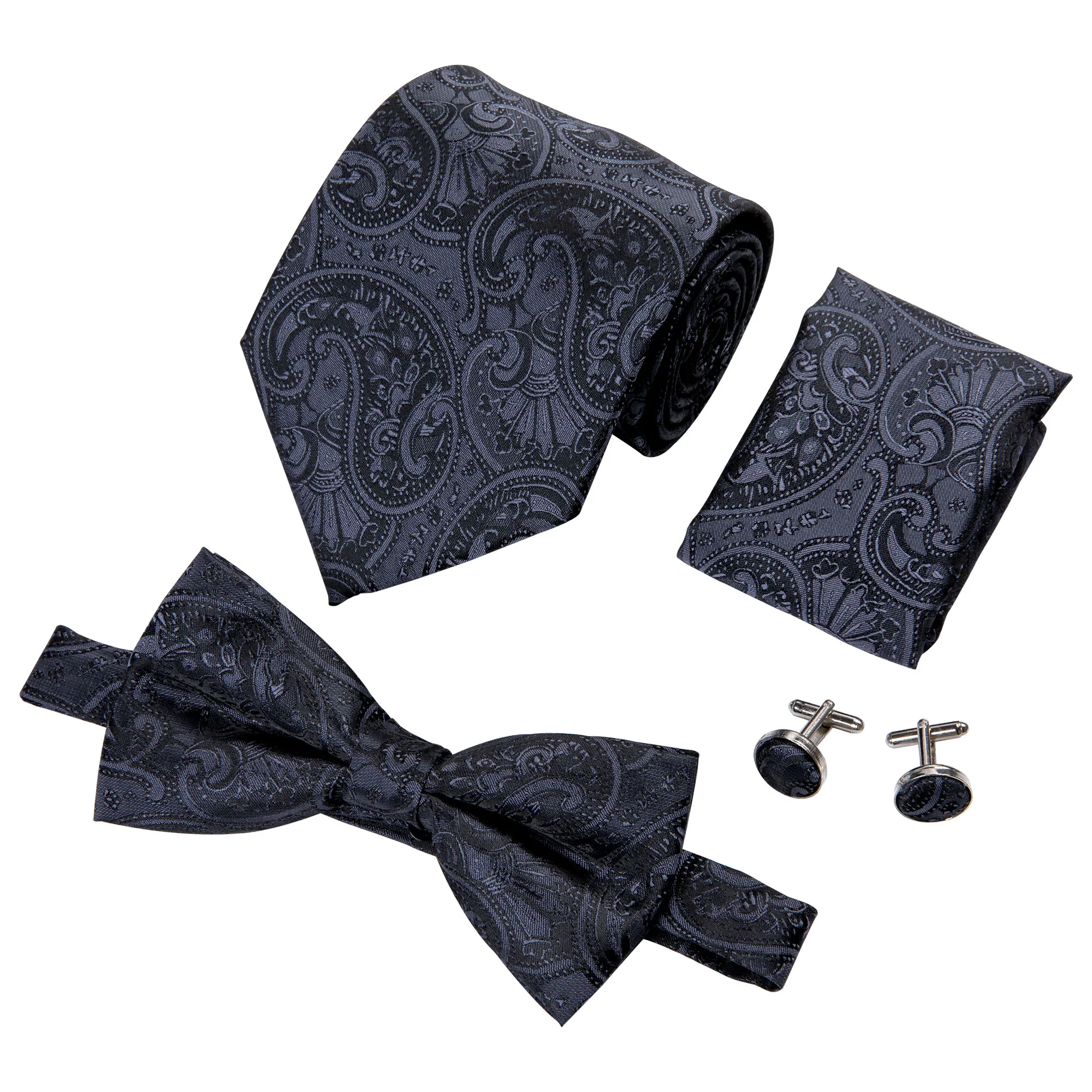 Wholesale Men Bowtie Necktie Set Gift Box Custom Silk Ties Bow Tie for