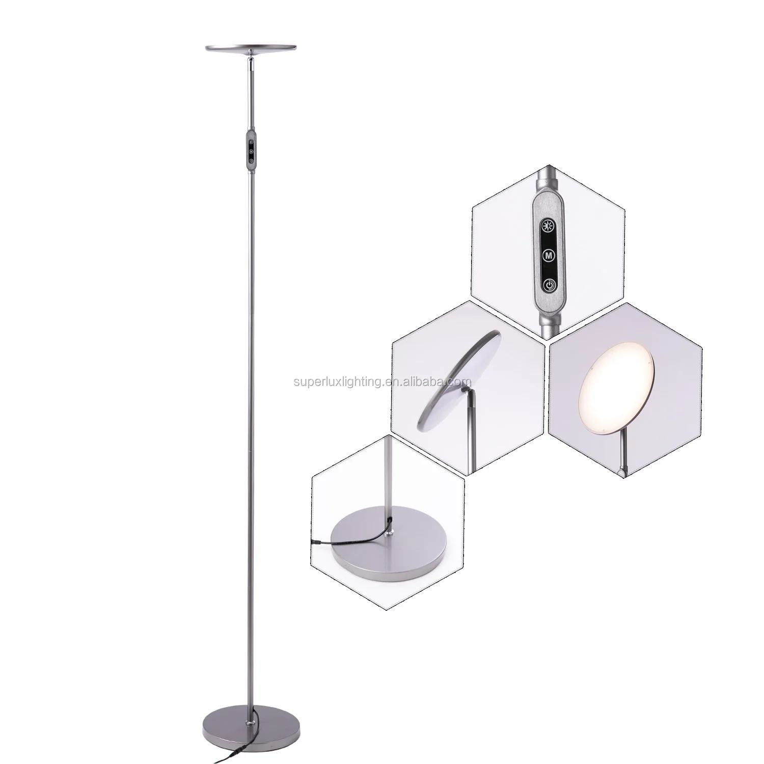 Modern style standing floor light office lamp led with rotatable head