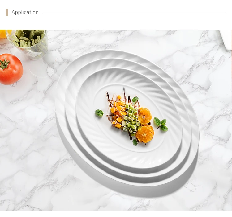 Chaozhou Factory Scratch Proof  White Ceramic Catering Restaurant Oval Dish, Platters Oval, Hotel Vajilla Con Ovalos