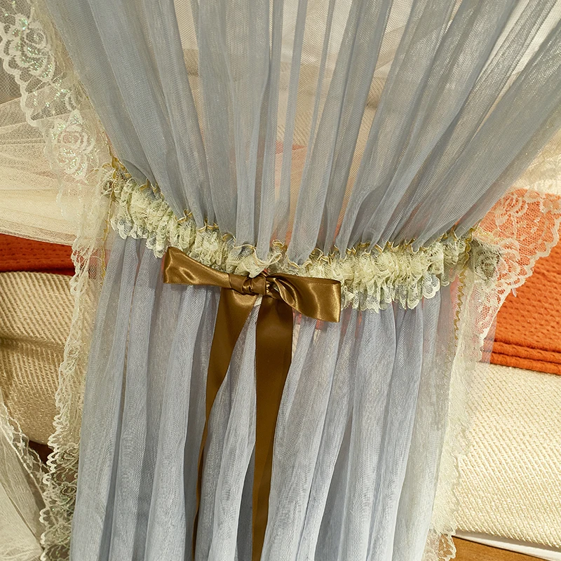 Nordic High Grade Luxury Romantic Lace Double Bed Encrypted Thick Double Landing Bedroom Mosquito Net