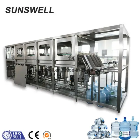 Automatic Pure Mineral Drinking Water 3 to 5 Gallon Bottle Filling Machine Bottling Plant Production Line for 12L / 15L / 20L