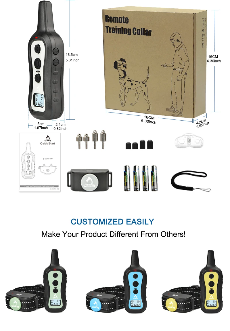 100 Waterproof Rechargeable Shock Collar For Medium Large Dog Training