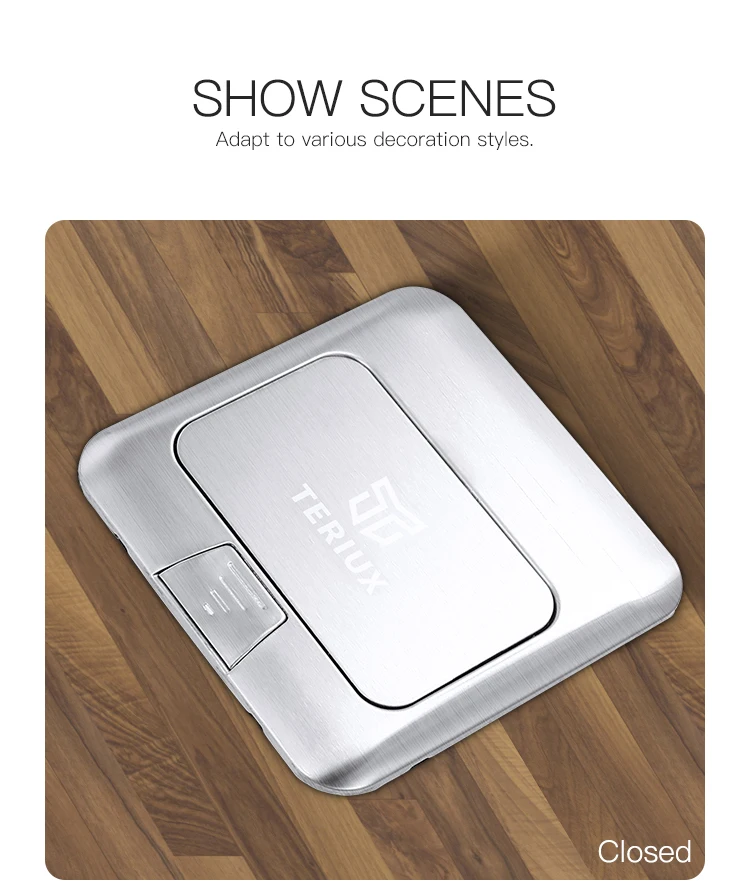 British standard stainless steel power 13A damping pop-up floor socket box