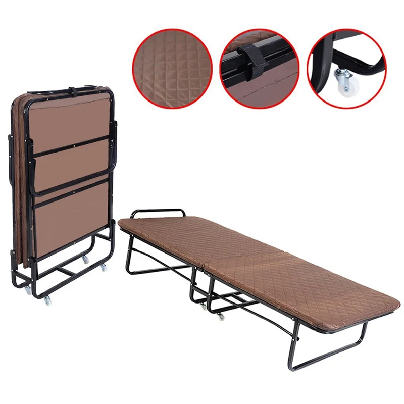 Folding Metal Bunk Cot Steel Frame Sleep Adjustable Foldable Portable