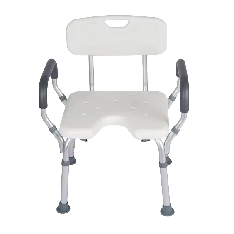 Adjustable Height Tool-Free Installation Shower Chair with Removable Back Arms Bathroom Safety Equipment Rehabilitation Therapy supplier