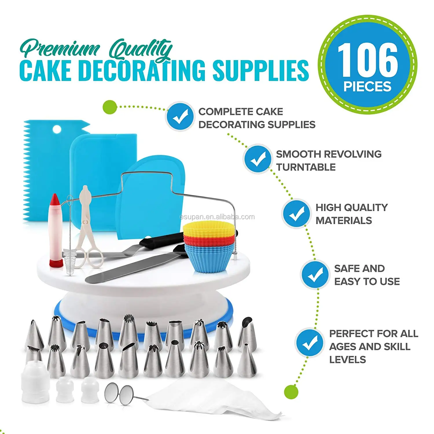 kit perlengkapan dekorasi kue peralatan ujung icing mulut pipa meja putar penghias kue buy baking aksesoris kue dekorasi tips set kue dekorasi tips