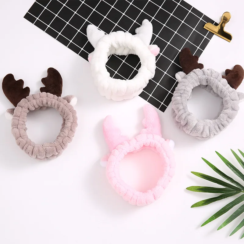 Tik Tok Hot Women Hair Band For Washing Face Plush Deer Design Head