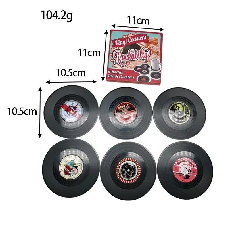 Creative Anti-Slip ABS CD Record Coasters Set Heat Resistant Cup Mats for Home Bar Tabletop Wall Decor & Housewarming Gift manufacture