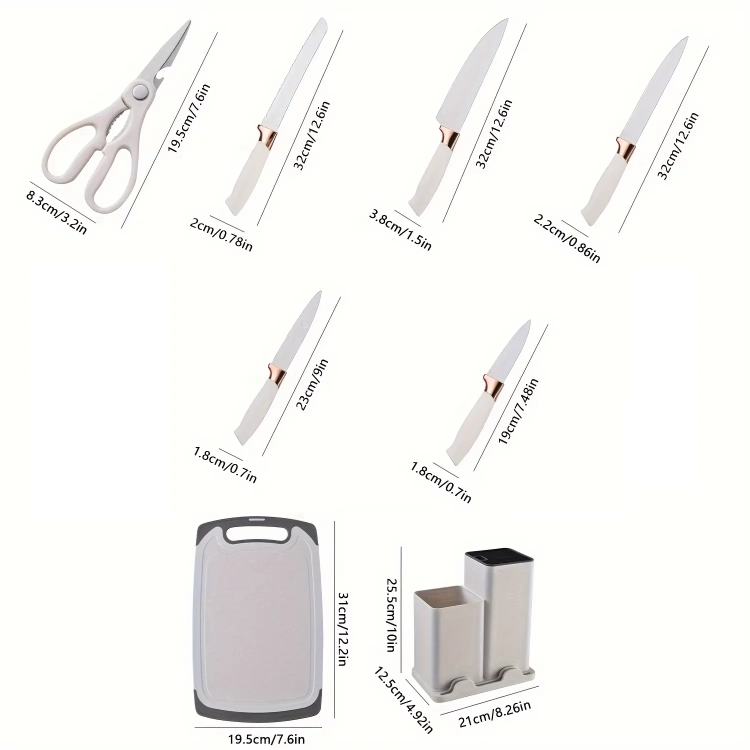 product knives kitchenware set kitchen utensils set bpa free wooden knife chef knife combination silicone cooking shovel cutting-6