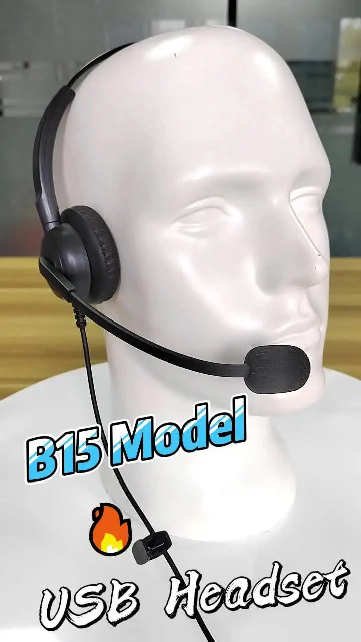 2024 New Model Wired Call Center USB Headphones Low Price Mono